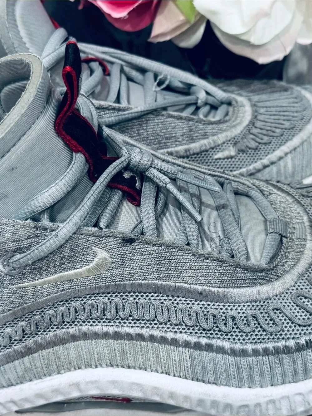 Men's Grey Knit Athletic Sneakers - Casual Comfort